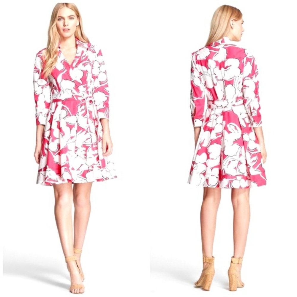 DVF Jadrian Floral Wrap Dress with Pleated Skirt